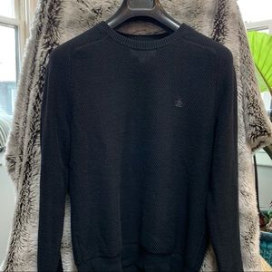 Waffle Knit Crew-Neck Sweater